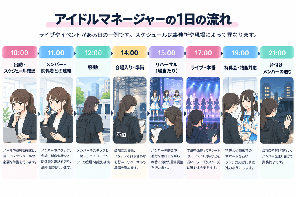 アイドルマネージャーの1日の流れ