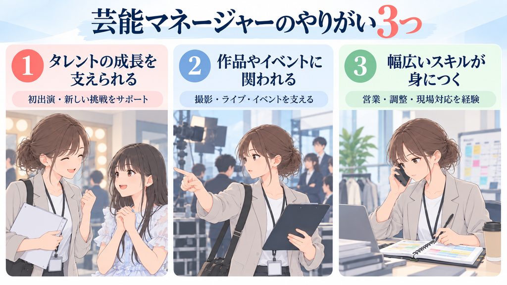 芸能マネージャーのやりがい3つ