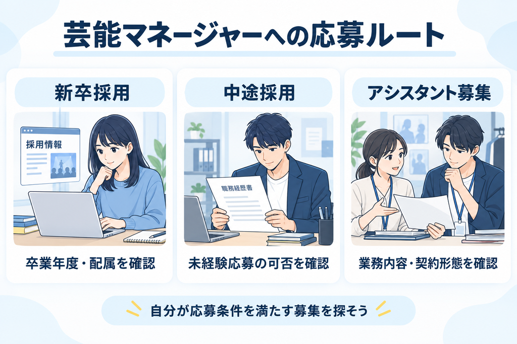 芸能マネージャーへの応募ルート