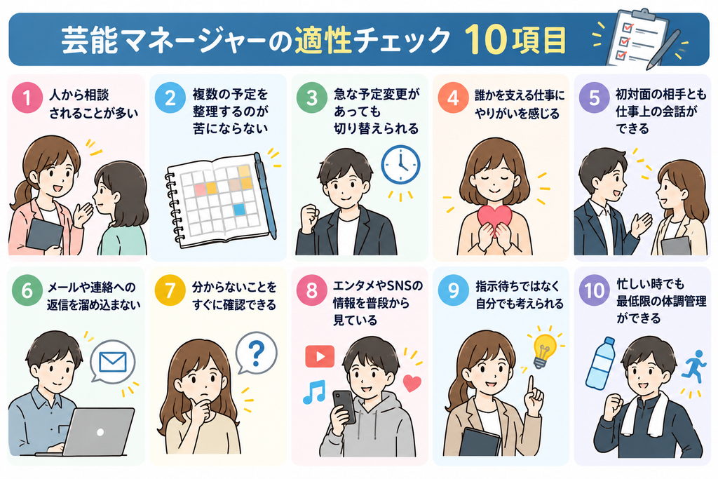 芸能マネージャー適性チェック10項目