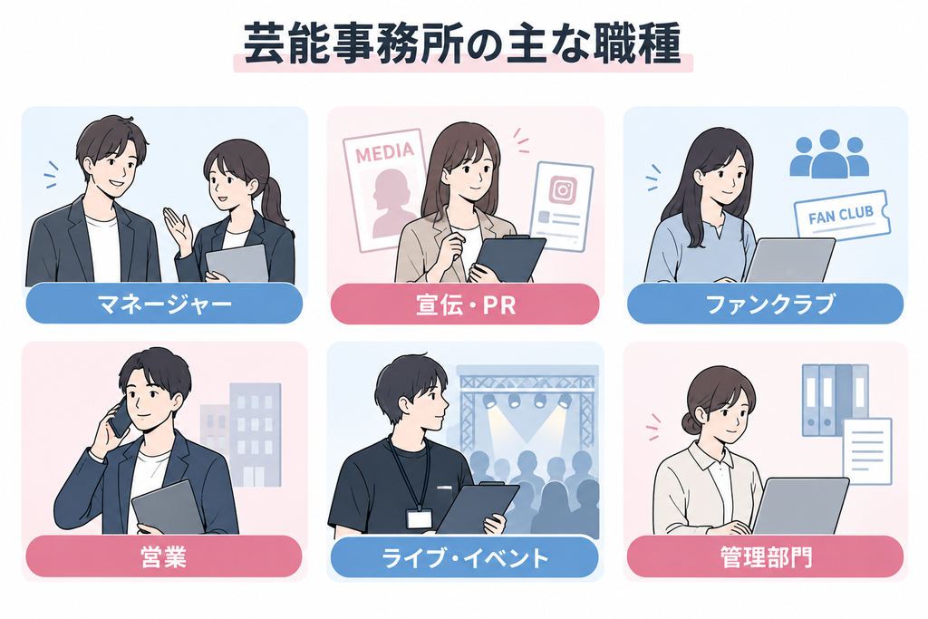 芸能事務所の主な職種紹介