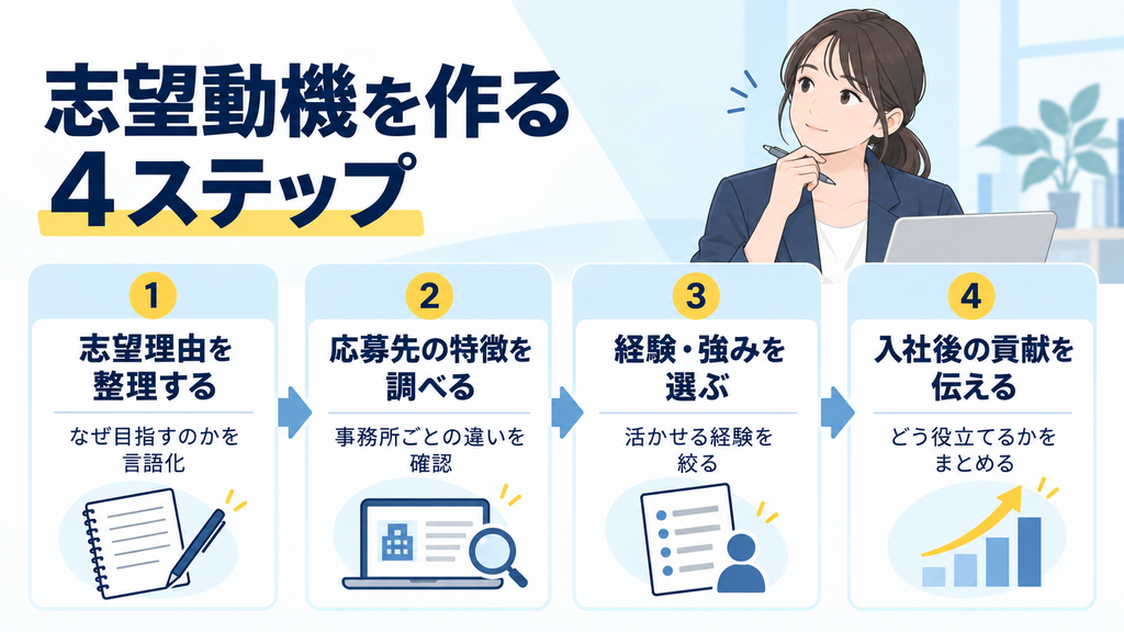 芸能マネージャーの志望動機を作成する4ステップ